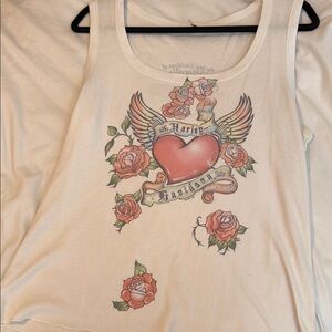 Harley-Davidson Cream Sleeveless Graphic Tank Top